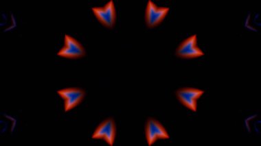 Renkli simetriyle gezgin kaleydoskop hareketi