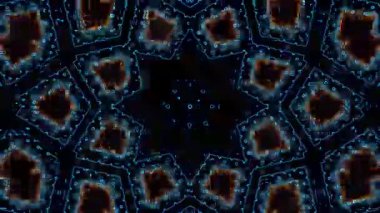 Renkli simetriyle gezgin kaleydoskop hareketi