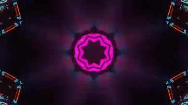 Renkli simetriyle gezgin kaleydoskop hareketi