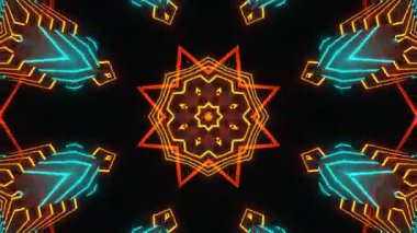 Renkli simetriyle gezgin kaleydoskop hareketi