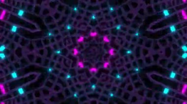 Renkli simetriyle gezgin kaleydoskop hareketi