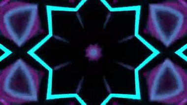 Renkli simetriyle gezgin kaleydoskop hareketi