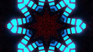 Renkli simetriyle gezgin kaleydoskop hareketi