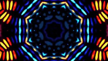 Renkli simetriyle gezgin kaleydoskop hareketi