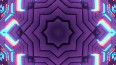 Renkli simetriyle gezgin kaleydoskop hareketi