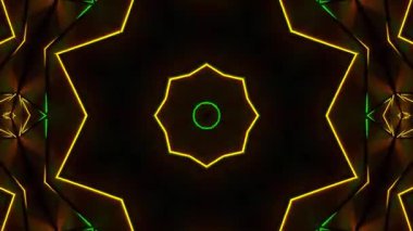 Renkli simetriyle gezgin kaleydoskop hareketi