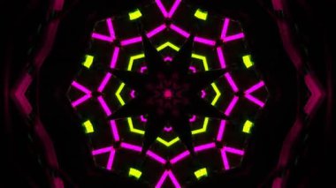 Renkli simetriyle gezgin kaleydoskop hareketi