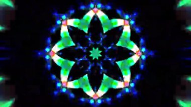 Renkli simetriyle gezgin kaleydoskop hareketi