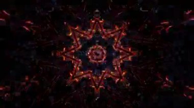 Renkli simetriyle gezgin kaleydoskop hareketi