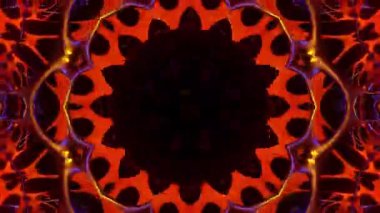 Renkli simetriyle gezgin kaleydoskop hareketi