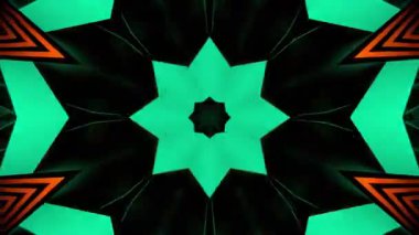 Renkli simetriyle gezgin kaleydoskop hareketi