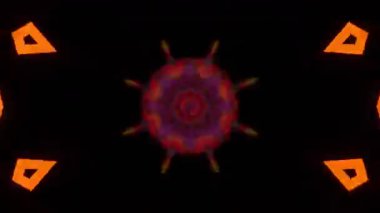 Renkli simetriyle gezgin kaleydoskop hareketi