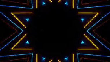 Renkli simetriyle gezgin kaleydoskop hareketi