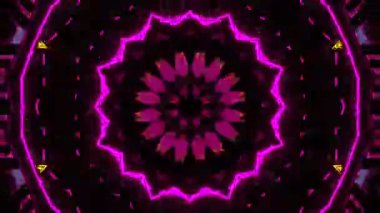 Renkli simetriyle gezgin kaleydoskop hareketi