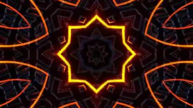 Renkli simetriyle gezgin kaleydoskop hareketi