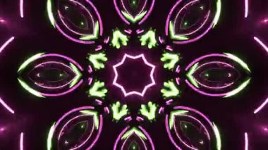 Renkli simetriyle gezgin kaleydoskop hareketi