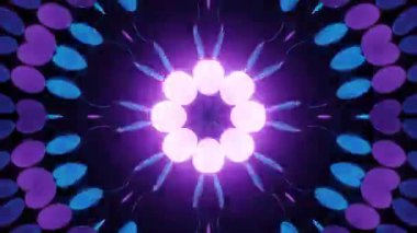 Renkli simetriyle gezgin kaleydoskop hareketi