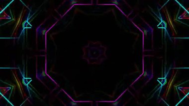 Renkli simetriyle gezgin kaleydoskop hareketi