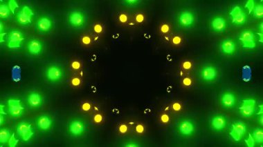 Renkli simetriyle gezgin kaleydoskop hareketi