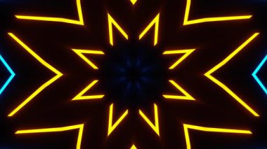 Renkli simetriyle gezgin kaleydoskop hareketi