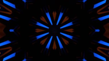 Renkli simetriyle gezgin kaleydoskop hareketi