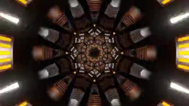 Renkli simetriyle gezgin kaleydoskop hareketi