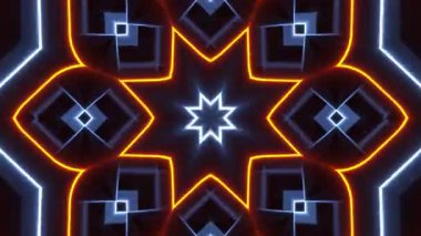 Renkli simetriyle gezgin kaleydoskop hareketi