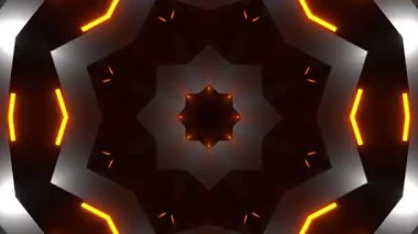 Renkli simetriyle gezgin kaleydoskop hareketi