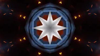 Renkli simetriyle gezgin kaleydoskop hareketi