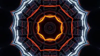 Renkli simetriyle gezgin kaleydoskop hareketi