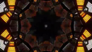 Renkli simetriyle gezgin kaleydoskop hareketi