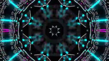 Renkli simetriyle gezgin kaleydoskop hareketi