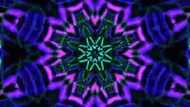 Renkli simetriyle gezgin kaleydoskop hareketi