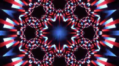 Renkli simetriyle gezgin kaleydoskop hareketi