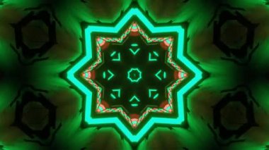 Renkli simetriyle gezgin kaleydoskop hareketi