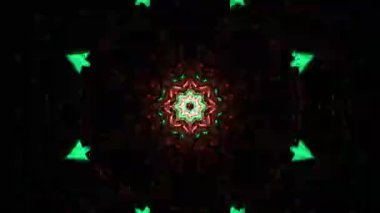 Renkli simetriyle gezgin kaleydoskop hareketi