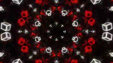 Renkli simetriyle gezgin kaleydoskop hareketi