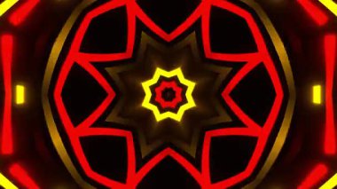 Renkli simetriyle gezgin kaleydoskop hareketi