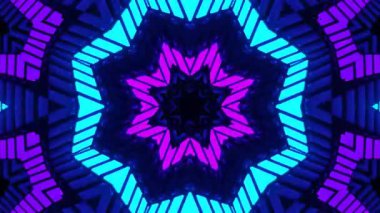 Renkli simetriyle gezgin kaleydoskop hareketi