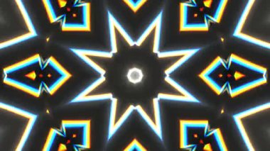 Renkli simetriyle gezgin kaleydoskop hareketi