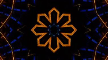 Renkli simetriyle gezgin kaleydoskop hareketi