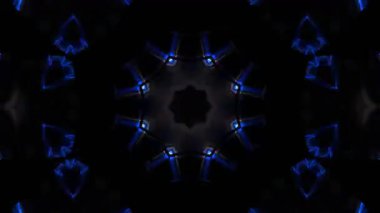 Renkli simetriyle gezgin kaleydoskop hareketi