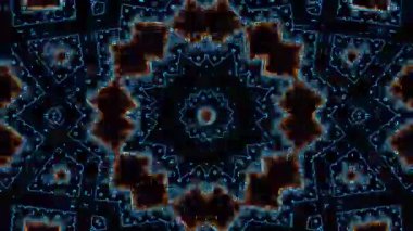 Renkli simetriyle gezgin kaleydoskop hareketi