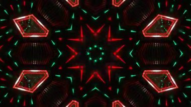 Renkli simetriyle gezgin kaleydoskop hareketi