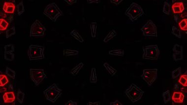 Renkli simetriyle gezgin kaleydoskop hareketi