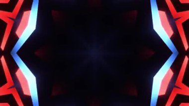 Renkli simetriyle gezgin kaleydoskop hareketi