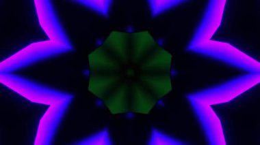 Renkli simetriyle gezgin kaleydoskop hareketi