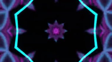 Renkli simetriyle gezgin kaleydoskop hareketi