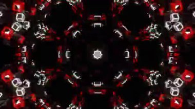 Renkli simetriyle gezgin kaleydoskop hareketi