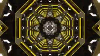 Renkli simetriyle gezgin kaleydoskop hareketi